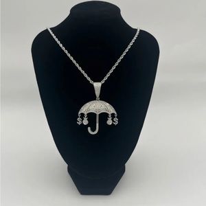 Sterling Silver Moissanite Dollar Umbrella Pendant